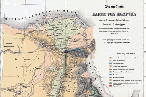 Abbildung einer historischen Karte Ägyptens