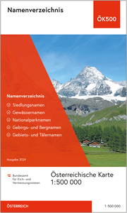 Das Bild zeigt das Titelbild des Namenverzeichnisses zur ÖK500.
